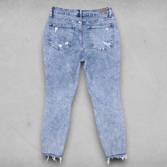 Judy Blue Jeans Women 14W Acid Wash Skinny Fit Ankle Distressed Retro Grunge - Picture 2 of 11